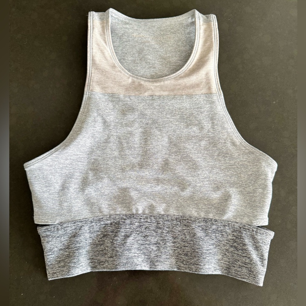 Outdoor Voices Gray XS Tri-tone Slashback Crop Top